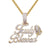 Gold Tone Truly Blessed Icy Solitaire Praying Hand Pendant