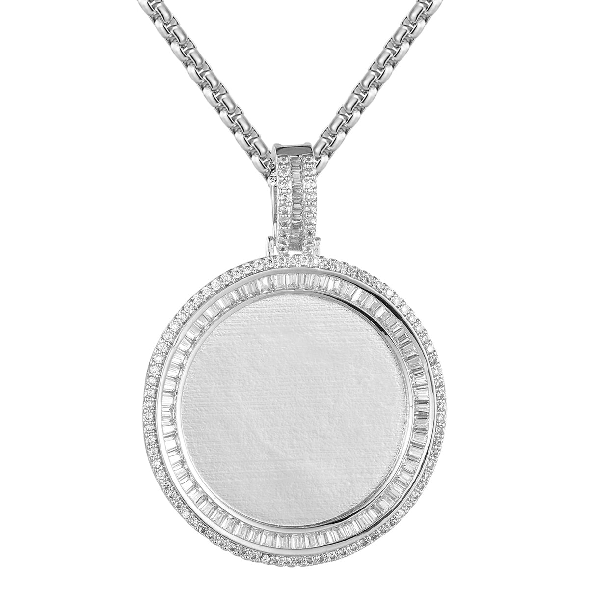 Round Circle Picture Memory Frame Baguette Custom Pendant
