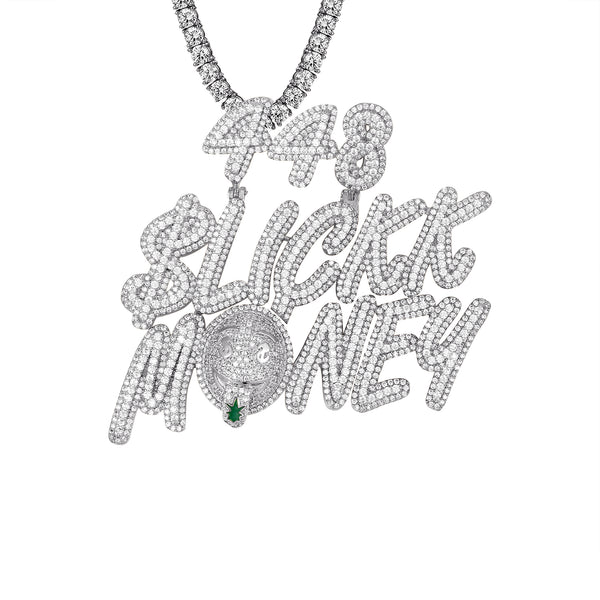 Slick Money 448 Number Emoji Face Micro Pave Custom Pendant