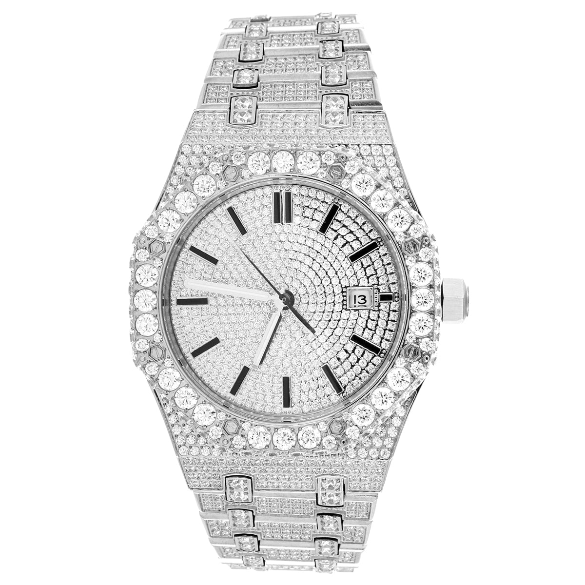 Solitaire Bezel Bling Stainless Steel Exclusive Designer Watch