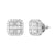 White Finish Baguette Designer Bling 925 Silver Stud Earrings