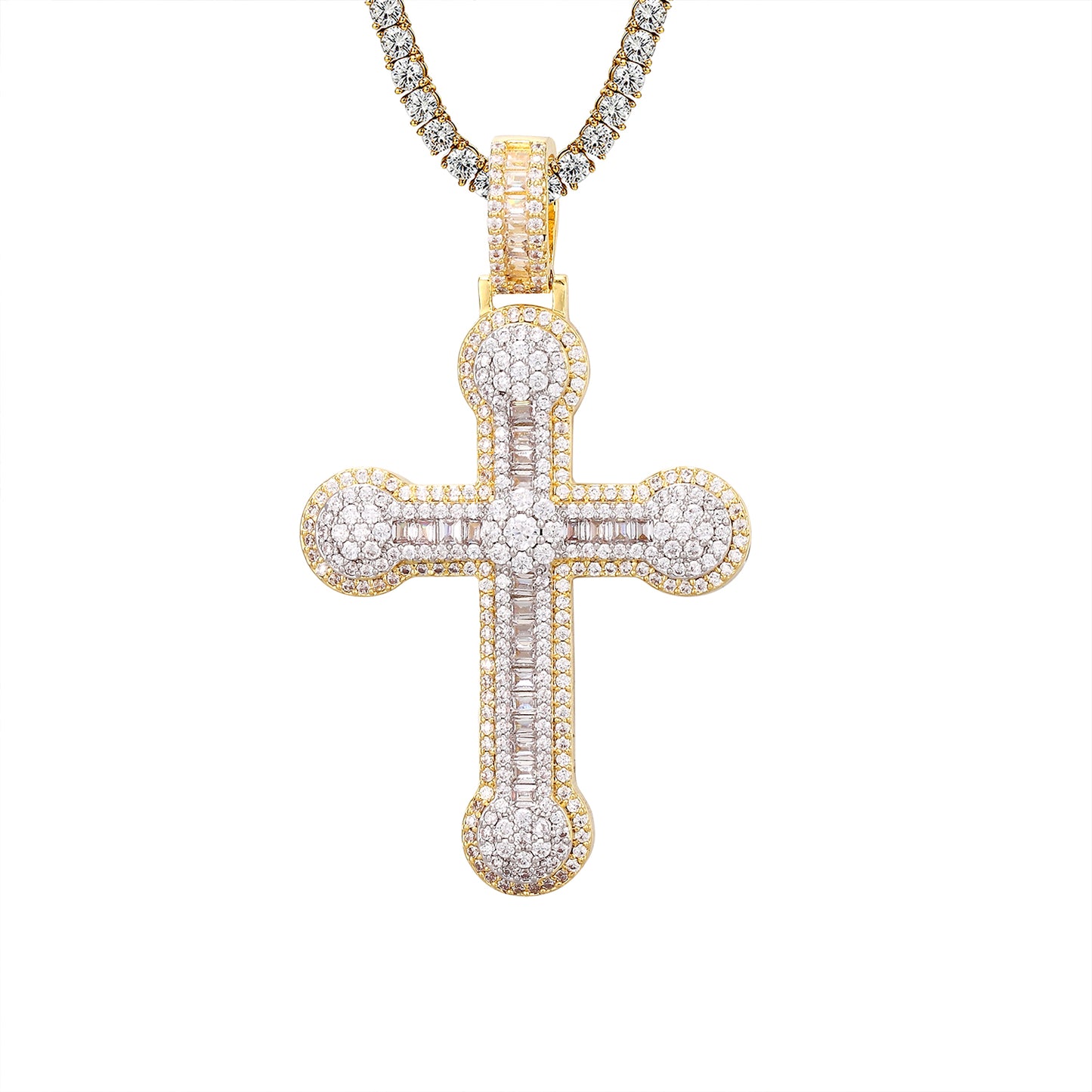 Religious Jesus Holy Cross Sterling Silver Solitaire Pendant
