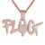 Plug Switch Rose Gold Finish 3D Two Tone Bling Silver Charm