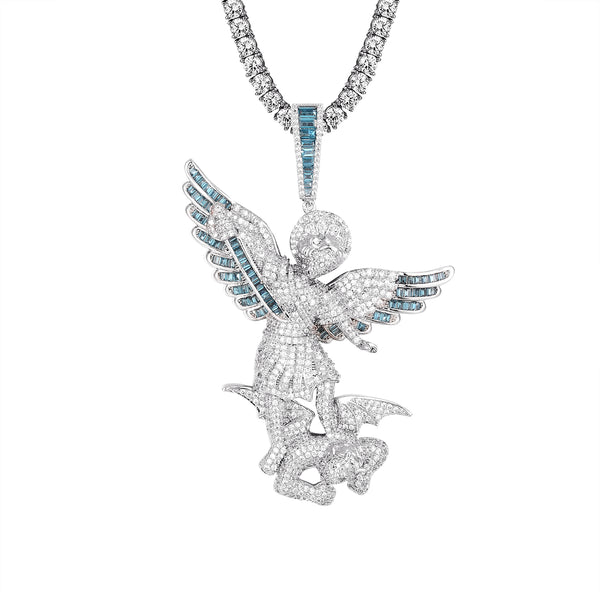 San Miguel Archangel Saint Michael Praying Pendant
