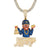 Rich Boss Making Money 3D Dollar Bag Icy Designer Pendant