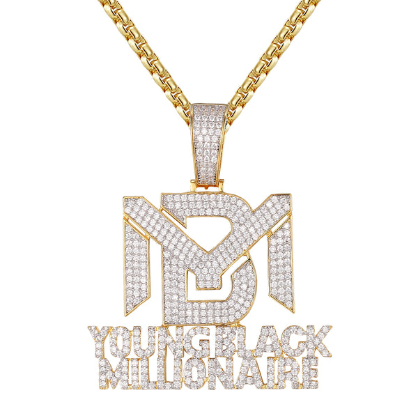 Custom YBM Young Black Millionaire Rich Money Pendant