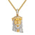 Mens Holy Jesus Christ Face Marquise Crown Icy Pendant