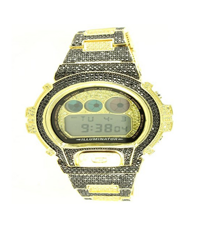 Original G-Shock For Men DW6900 Black Yellow  Lab Diamond Custom Gold Finish