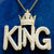 Custom King Crown Side Iced 3D Style Micro Pave Pendant Chain