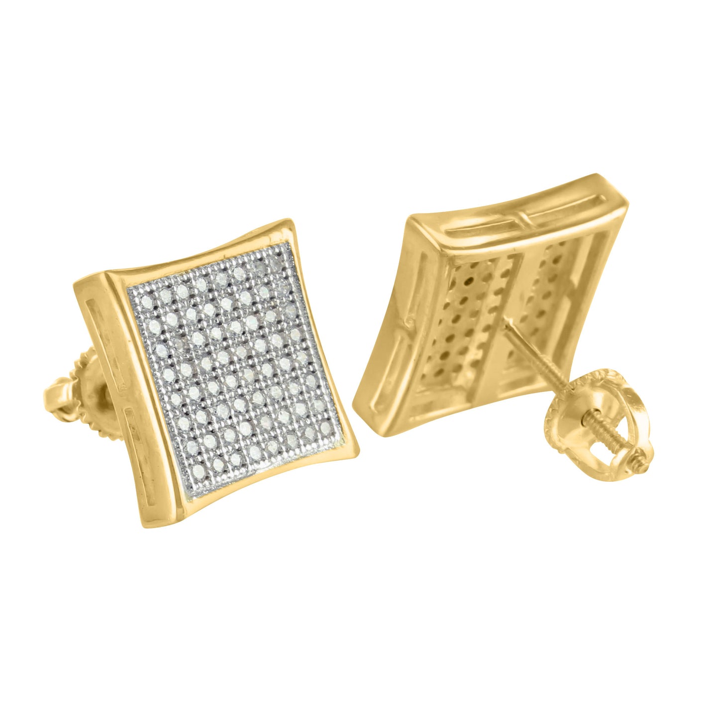 14k Gold Tone Earrings Kite Style Micro Pave