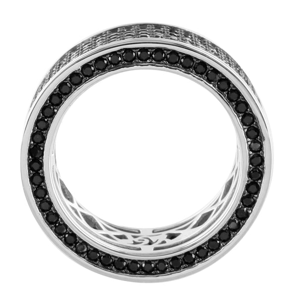 Real Silver Eternity Ring 360 Gold Finish Wedding Band