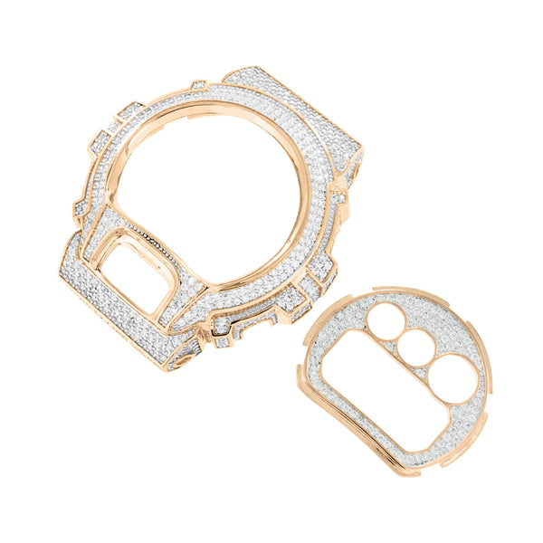 Rose Finish G Shock Bezel & Plate Combo Simulated Stones