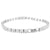 Sterling Silver Womens Bracelet Simulated Diamonds Square Link Unique