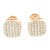 3D Smooth Box Rose Micro Pave Bling Earrings
