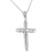 14k White Gold Finish Jesus Hanging Crucifix Pendant Stainless Steel Rope Chain