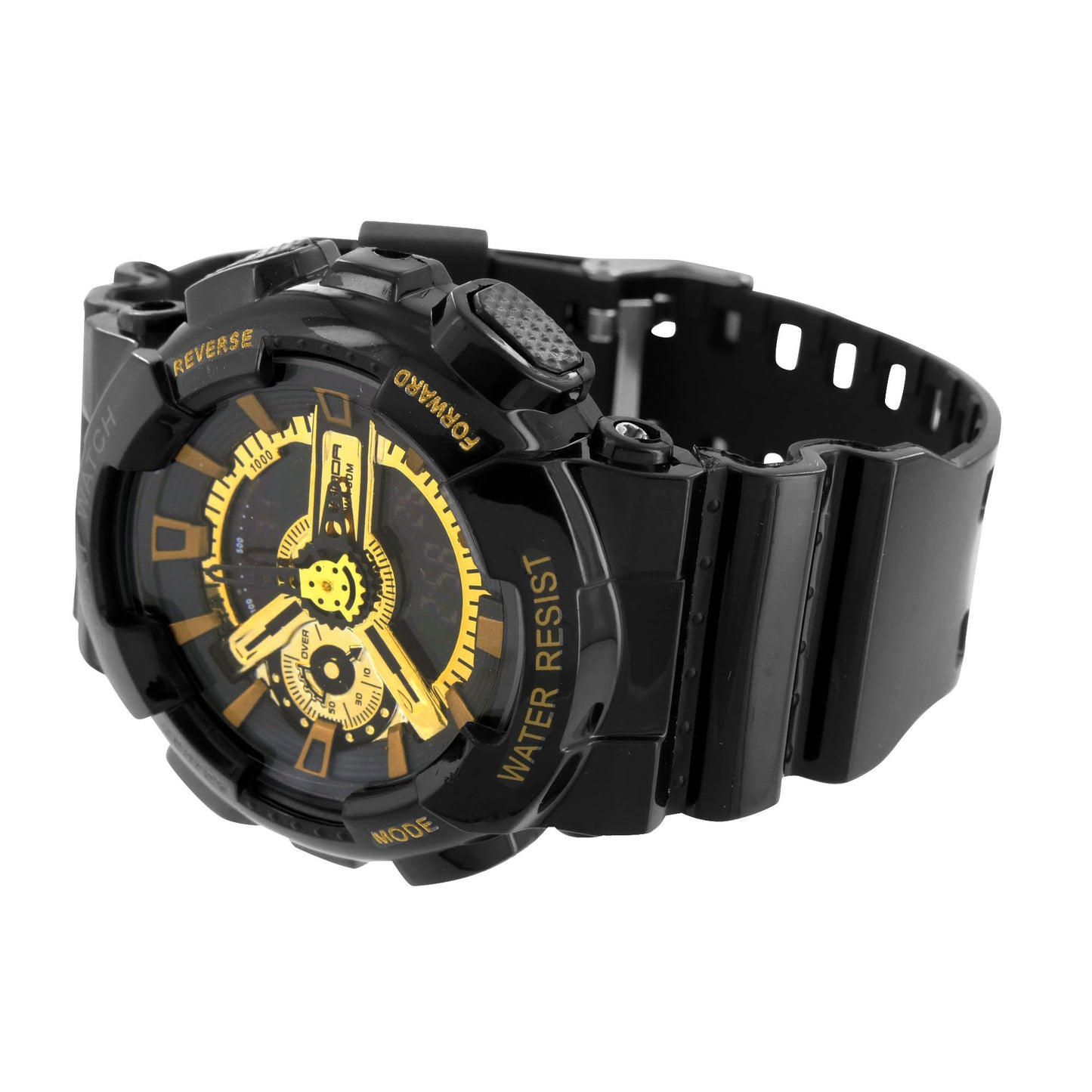 Black Gold Watch Silicone Band Sports Edition