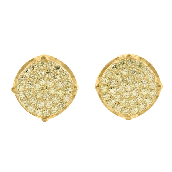 Mens Womens Round Gold Tone Earrings