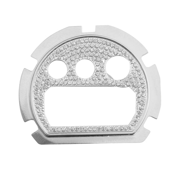 G-Shock DW6900 White Gold Finish Simulated Lab Diamond Face Plate