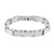 Stainless Steel Bracelet White Gold Finish Mens Simulated Diamonds