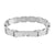 Stainless Steel Bracelet White Gold Finish Mens Simulated Diamonds
