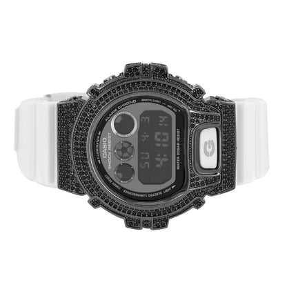 Custom Mens G-Shock DW6900NB-7DR Black Digital White Band 50mm