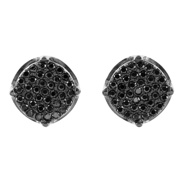 Round Black Finish Lab Diamond Earrings