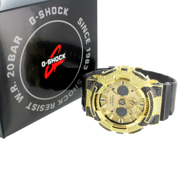 G Shock GA200GD Watch Mens Canary Black Lab Diamonds