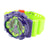 Sports Watch Shock Resistant Blue Lime Green Silicone Band