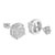 Sterling Silver Dome Style Cubic Zirconium CZ Stud Earrings