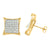 Sterling Silver Concave Kite Shape Push Back 14k Gold Finish Lab Diamond Earring