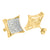 Sterling Silver Concave Kite Shape Push Back 14k Gold Finish Lab Diamond Earring