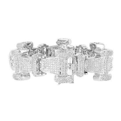 Clear Lab Diamond Bling  Link 14K White Gold Finish Bracelet
