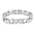 White Gold Mens Bracelet 14K Over Solid Stainless Steel