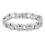 White Gold Mens Bracelet 14K Over Solid Stainless Steel
