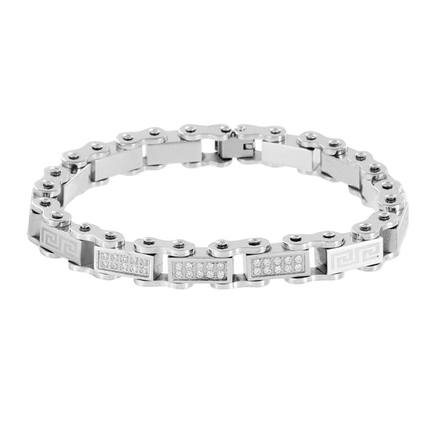 Stainless Steel Mens Bracelet  Motorbike Chain Link Designer