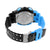 Sports Watch Black Blue Dial Silicone Band Digital Analog