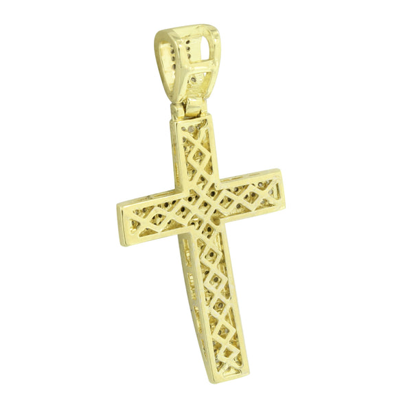 14K Gold Finish Cross Pendant Jesus Charm Sale