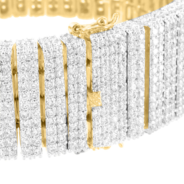14K Gold Finish Bracelet 3.0 Ct Simulated Diamond 8.5 Inch