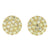 Gold Finish Round Cluster Lab Diamond 925 Silver Earrings
