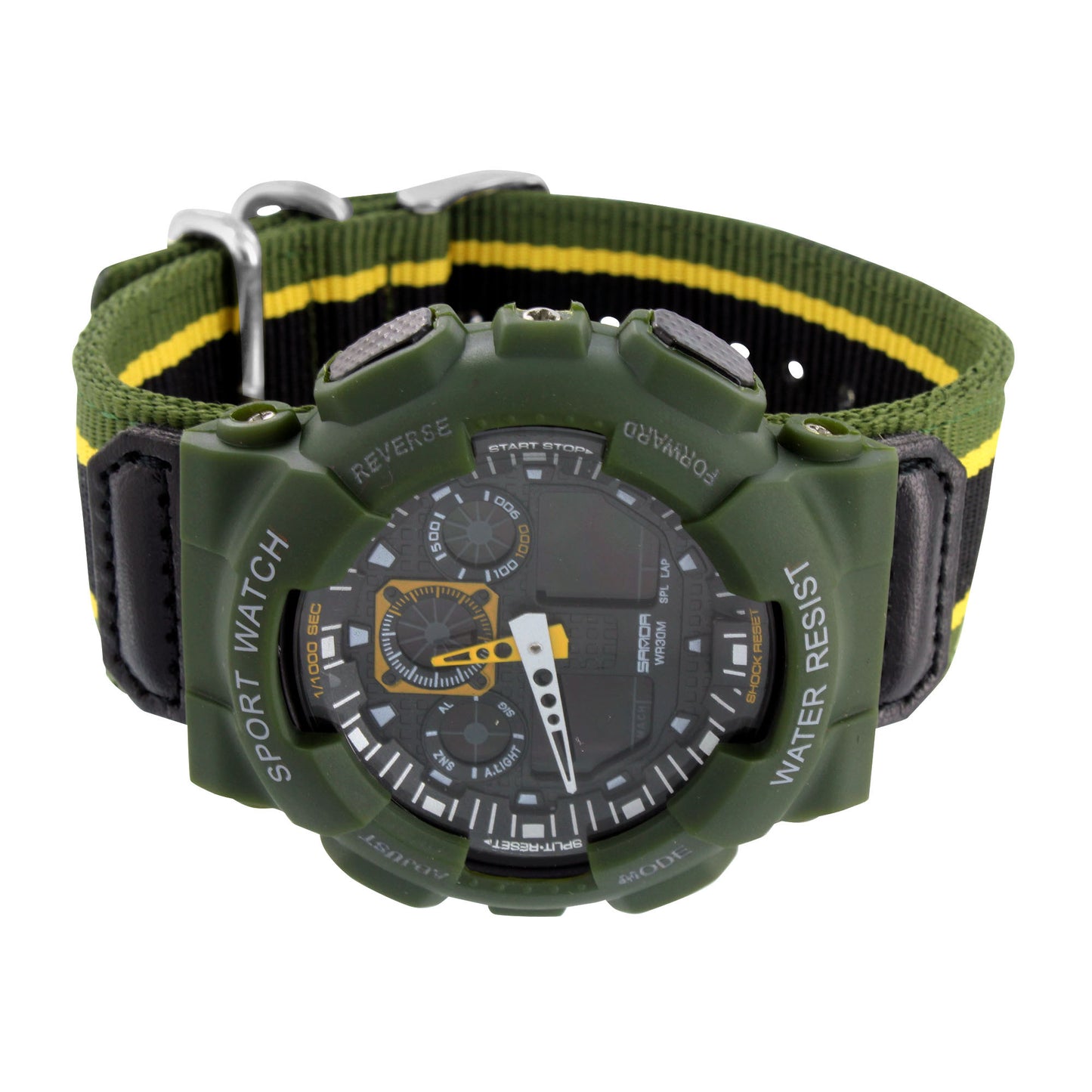 Green Shock Resistant Watch Mens Army Sports Wrist Watch