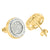 Round Shape Gold Finish Silver Lab Diamond Earrings