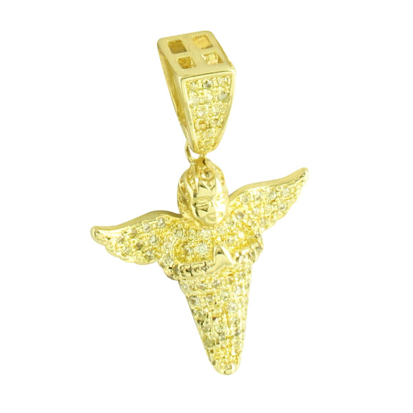 Mini Holy Angel Pendant Cherub Canary Simulated Diamond