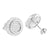 Designer Round Lab Diamonds Sterling Silver Earrings
