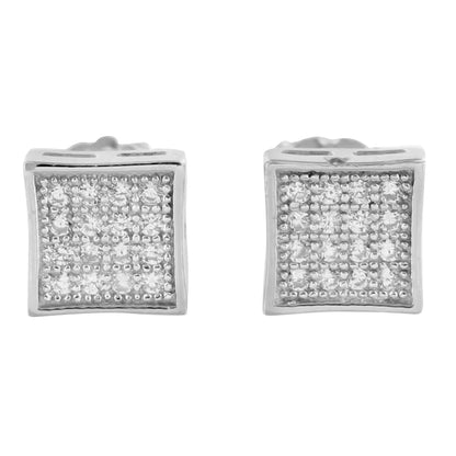 Lab Diamond Sterling Silver Square Kite Earrings