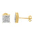 Lab Diamond Yellow Gold Finish Silver Square Earrings