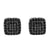 Sterling Silver Black  Lab Diamond Square Earrings
