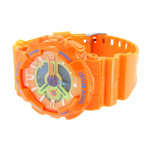 Orange Watch Mens Sports Adventure Edition Digital Analog Dial