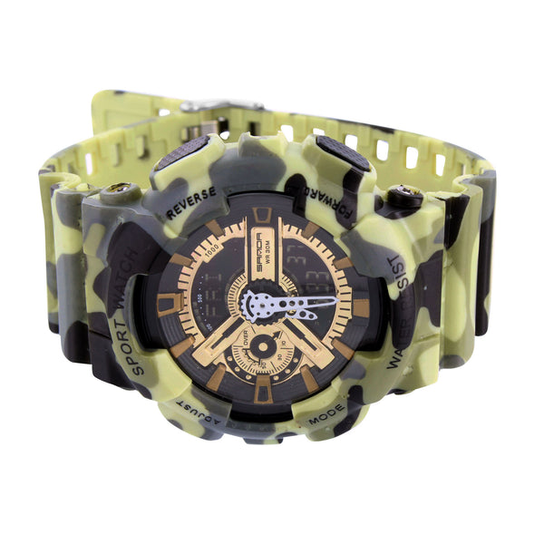 Camouflage Watch Army Military Edition Sport Look Digital Analog