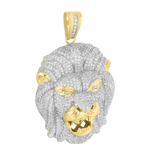 Mens Lion Pendant Fully  Sterling Silver