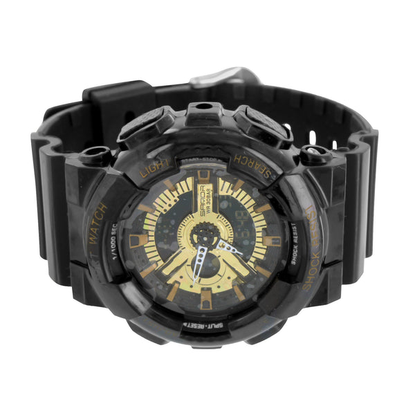 Black Gold Shock Resistant Sports Watch Water Resistant